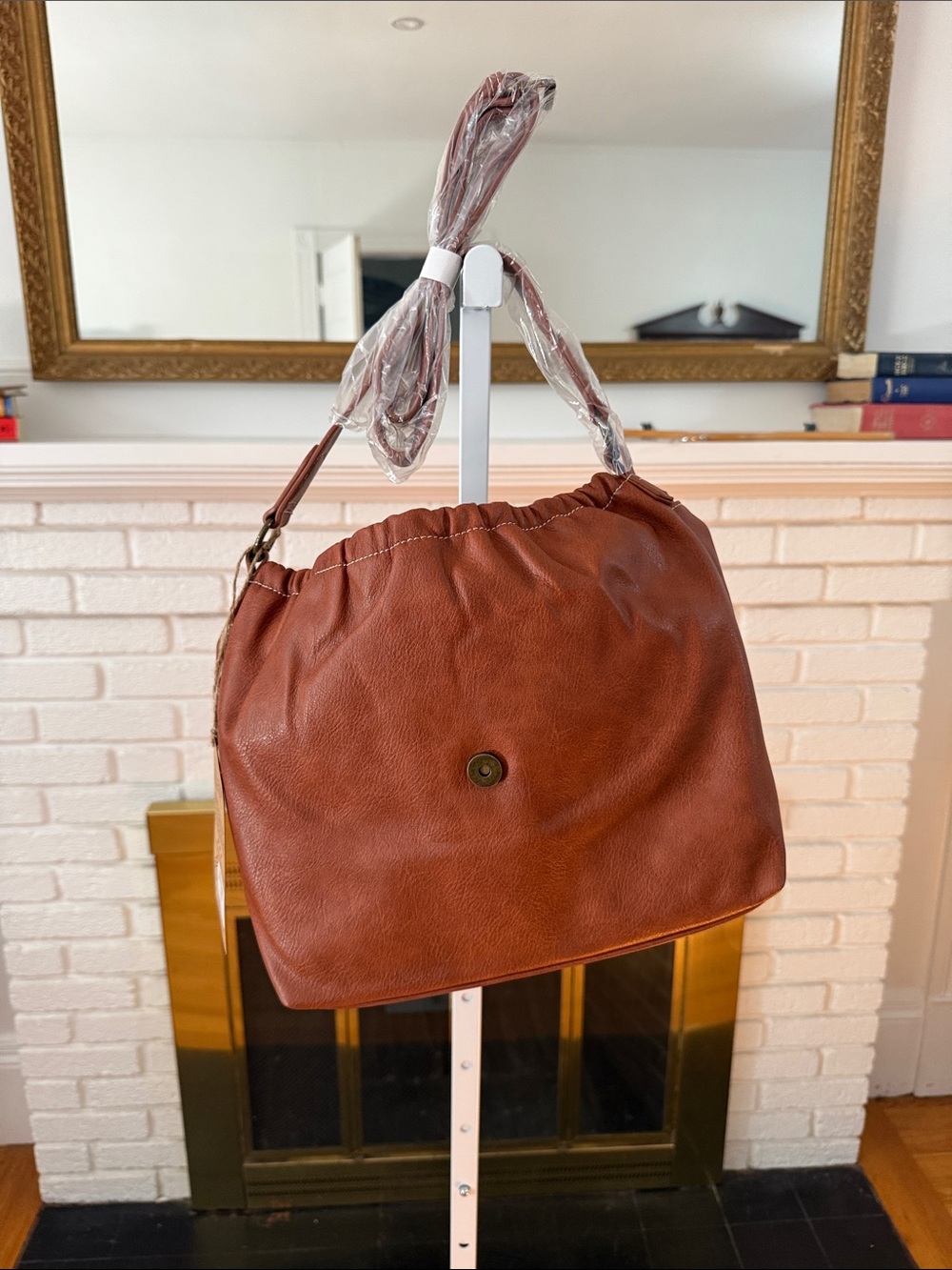 Southwestern-Pattern Rust & Tan Crossbody Bag - Picture 5 of 6